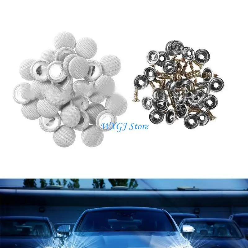 

37JE 30pcs Car Ceiling Fixing Screw Cap Roof Rivets Retainer Button