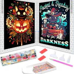 5D Diamond Painting Cartoon Halloween Full Diamond Mosaic Cat Picture Embroidery Cross Stitch Kits Home Decor Art Handicraft