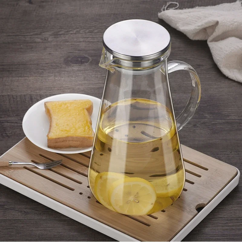 Cold Water Kettle Teapot Glass Water Jug With Lid Juice Container Beverage Dispenser Heat Resistant Jugs Transparent Dispensing