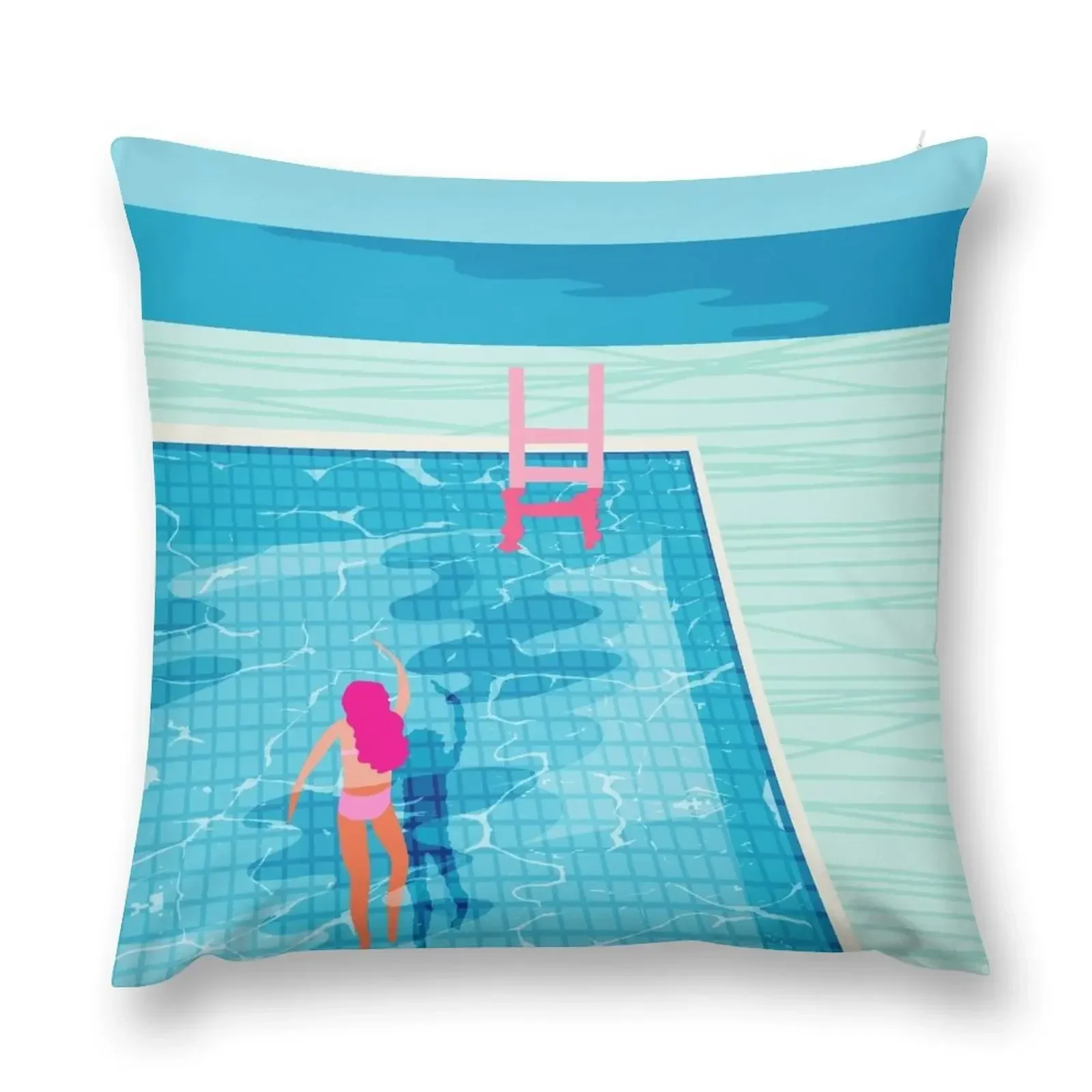 In Deep - abstract memphis throwback 1980s style retro neon palm springs simmer resort country club poolside vacati Throw Pillow