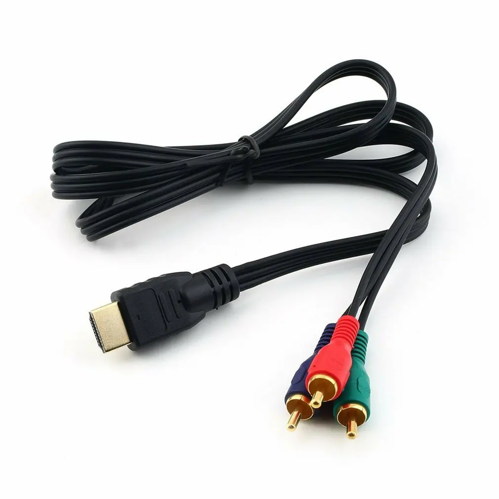 

Hot 3ft 1M HDMI-compatible Male to 3 RCA Video Audio AV Adapter Cable 3RCA Stereo Converter Component for TV Set-Box DV DVD PC