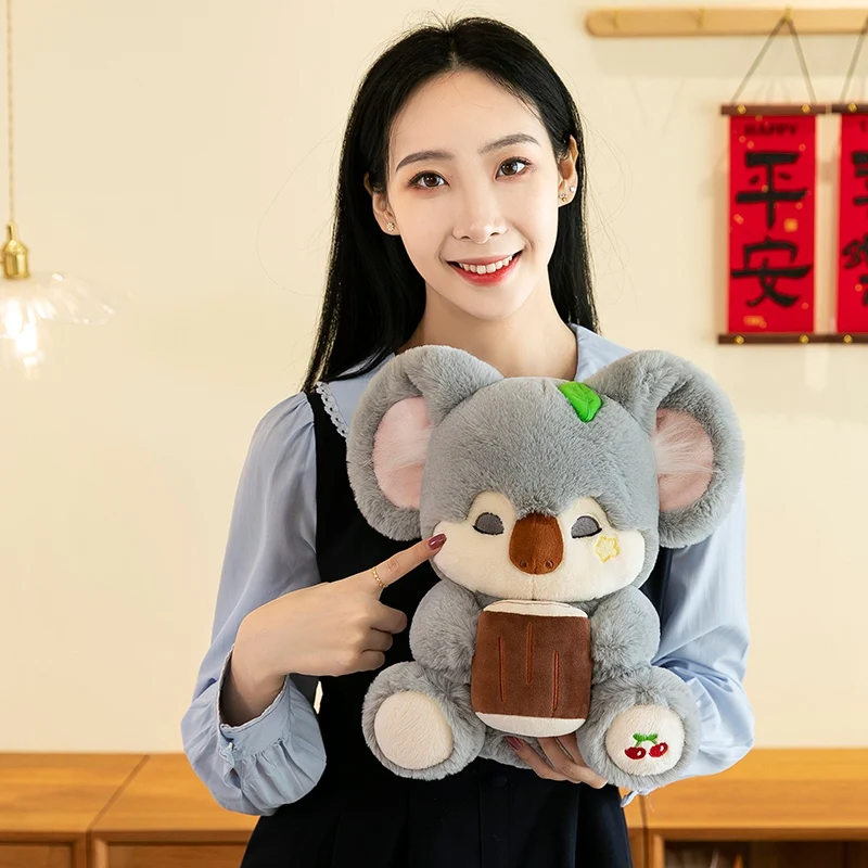27 ~ 50 cm Holding Stomp Slapen Koala Knuffel Gevuld Bruin Grijs Cartoon Zitten Dier Slaperig Plushie Verjaardagscadeau