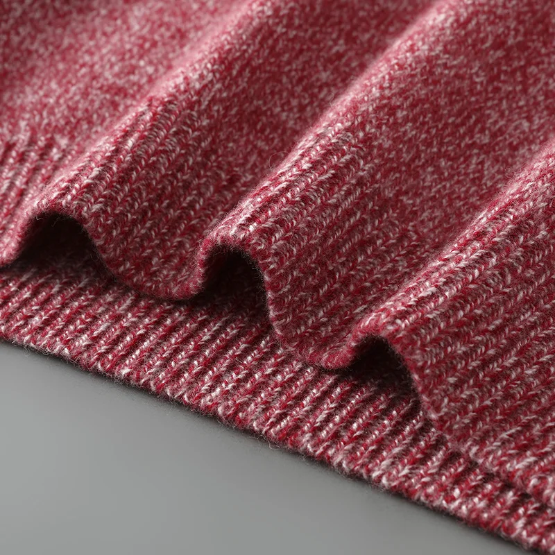 100% 순수 메리노 울 스웨터 남성용 라운드 넥 풀오버 탑 2025 가을/겨울 신상 얇은 단색 니트 스웨터 다용도 기본형