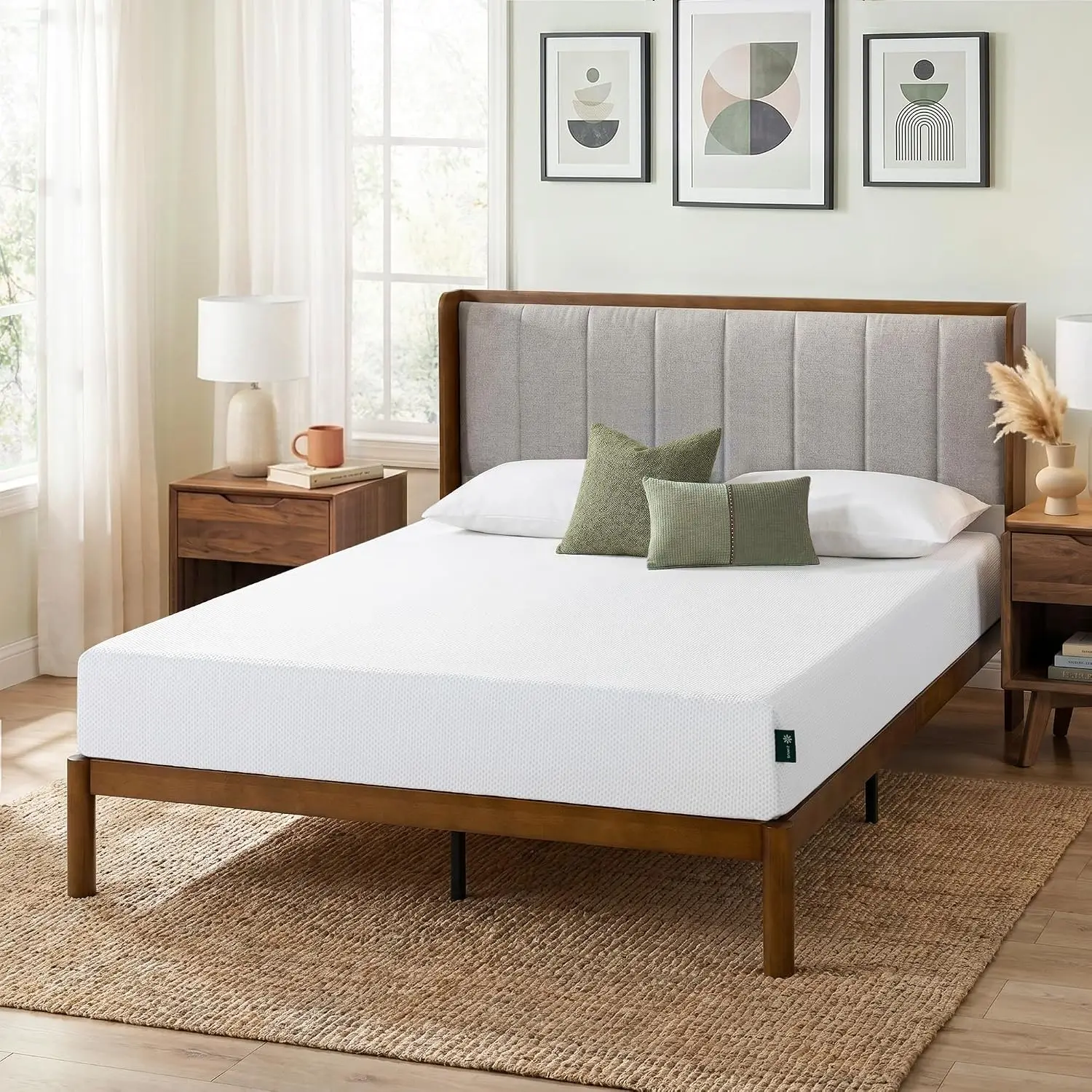 6 Inch Green Tea Cooling Gel Memory Foam Mattress / Cooling Gel Foam / Pressure Relieving / CertiPUR-US Certified / Bed-in-a-Box