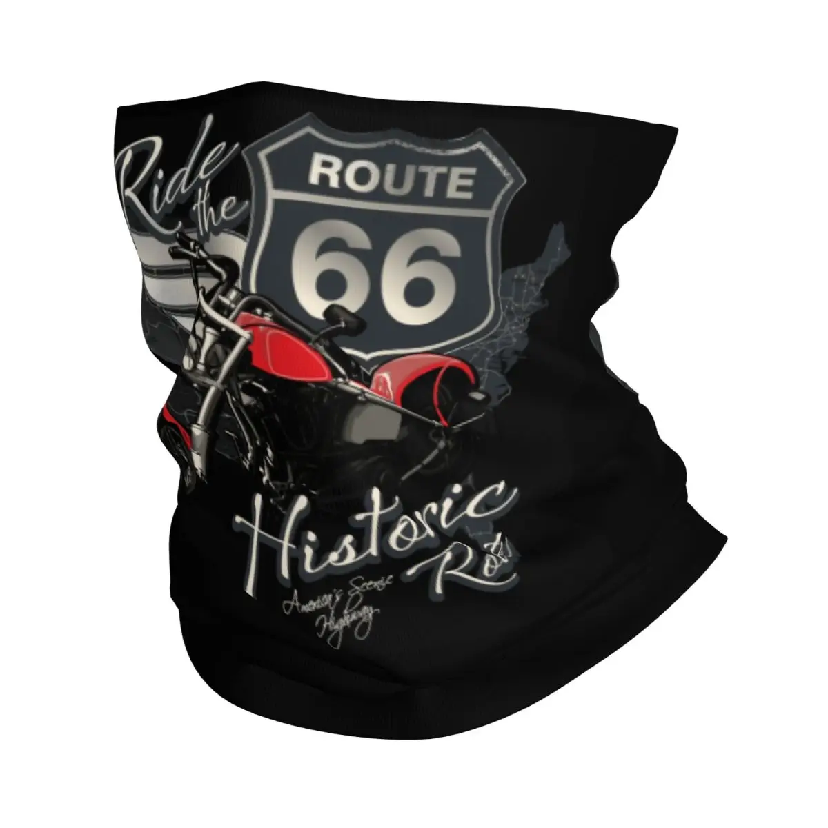 ركوب الدراجات النارية الطريق التاريخي 66 باندانا الرقبة أدفأ النساء الرجال الشتاء المشي لمسافات طويلة وشاح التزلج الجراب واقي الوجه #1