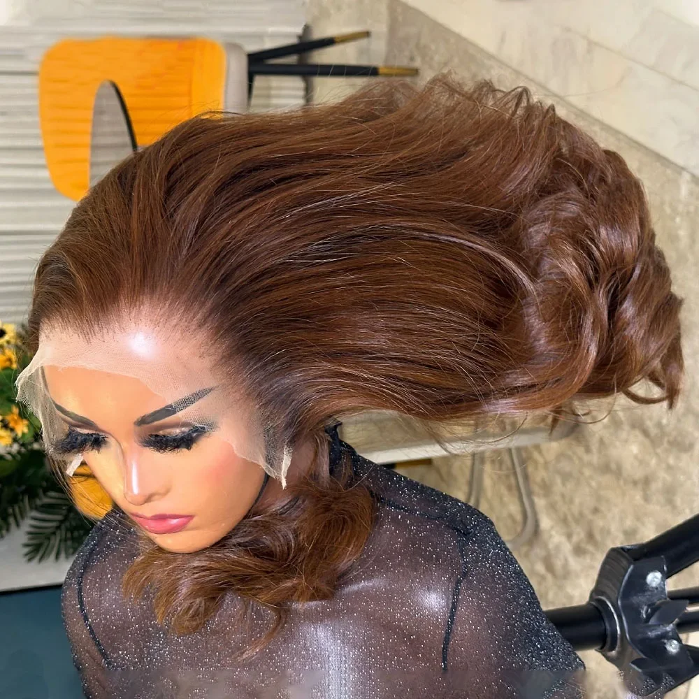 

Soft Brown Long Body Wave 26inch Glueless 5x5 Silk Base Jewish Human Hair Wig Baby Hair HD Lace European Hair Preplucked