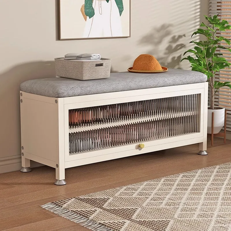 

Shoe change stool at the entrance Household shoe storage rack Multi-layer dust-proof shoe cabinet Seat stool integrated small