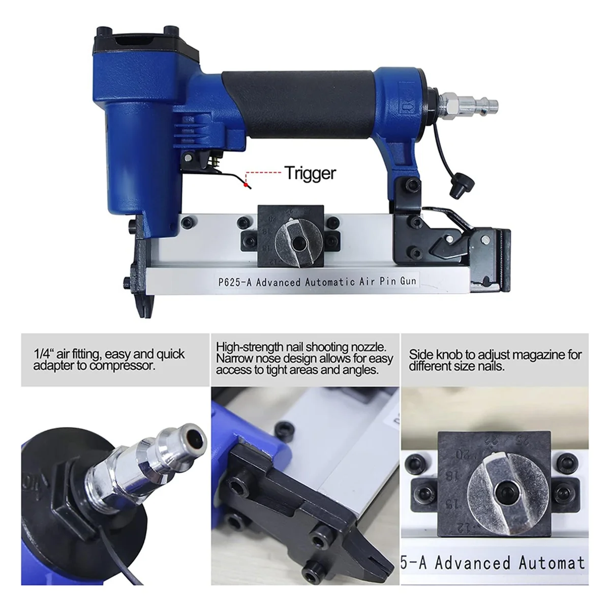 

pin nailer 23 Gauge Pin Nailer 15/32 to 1Inch Pneumatic Air Pin Nailer Fine for Woodworking Applications