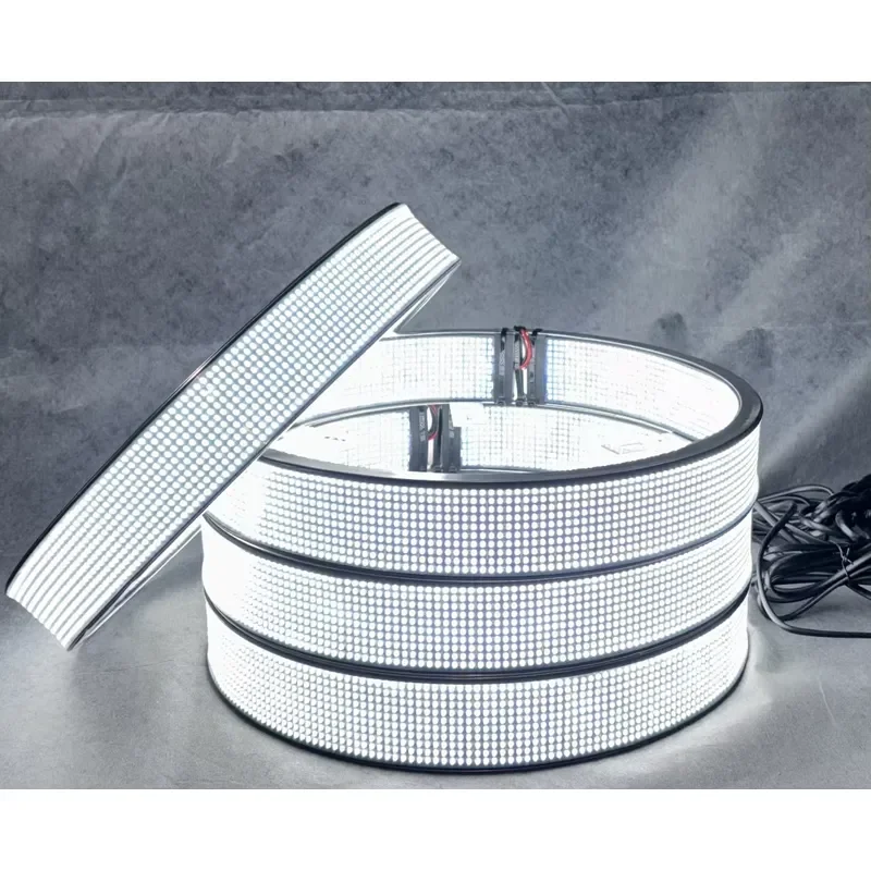 4pcs 20 Row Pure White LED Wheel Ring Lights 17200LM High Power Retrofit Rim Lighting for Night Visibility Truck SUV Off-Road