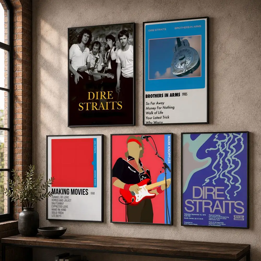 Rock Band D-Dire StraitsS Painting Calligraphy Canvas Posters Wall Art for Home/Office/Dorm/Living/Bedroom