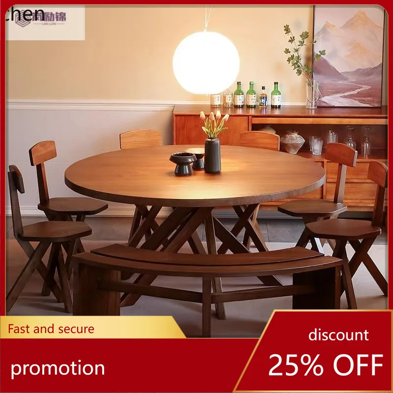 

ZML Solid Wood Dining Table Creative Mid-Century Style Family Table Simple Household Small Apartment Dining Table
