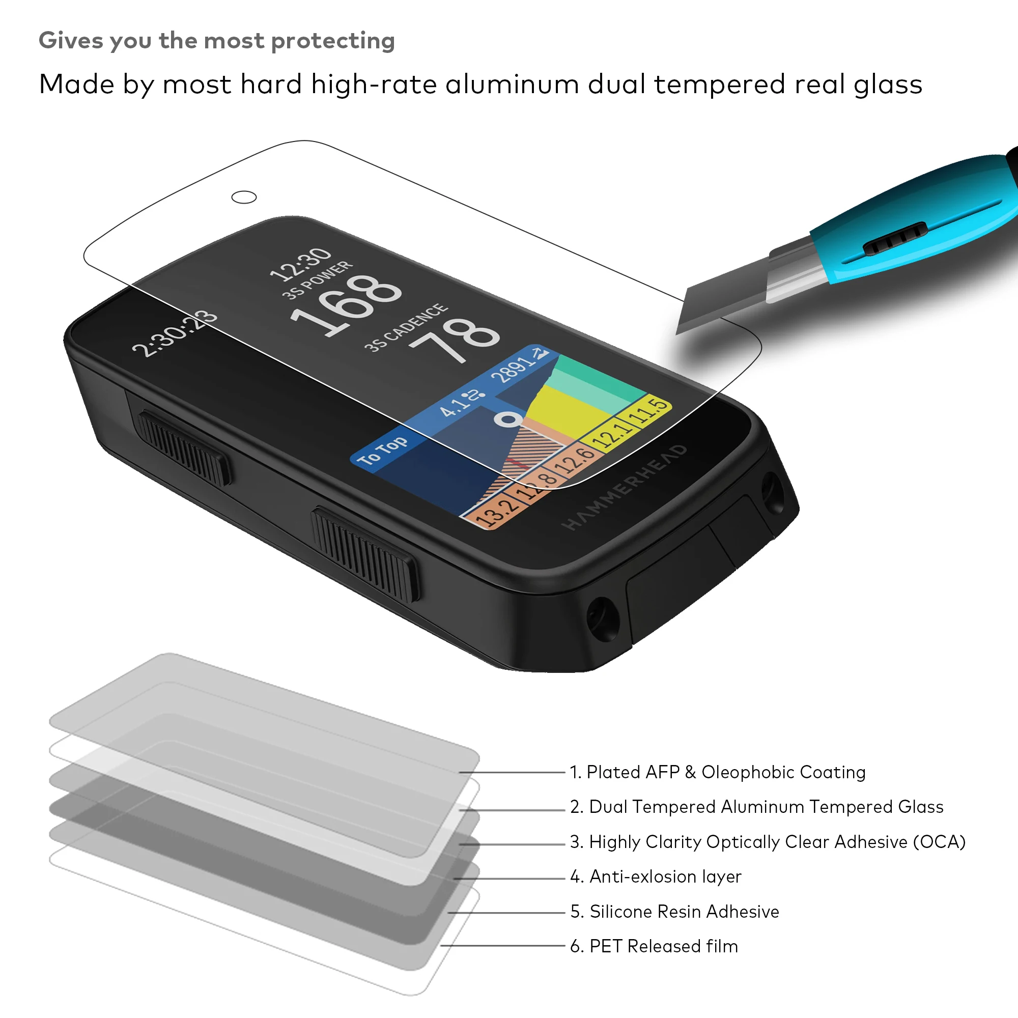 BROTECT AirGlass Screen Protector Voor Hammerhead Karoo 3 – Hybride Glas Met 9H Hardheid, Anti-vingerafdruk En Ultradun, Made In Germany 2 miniatura
