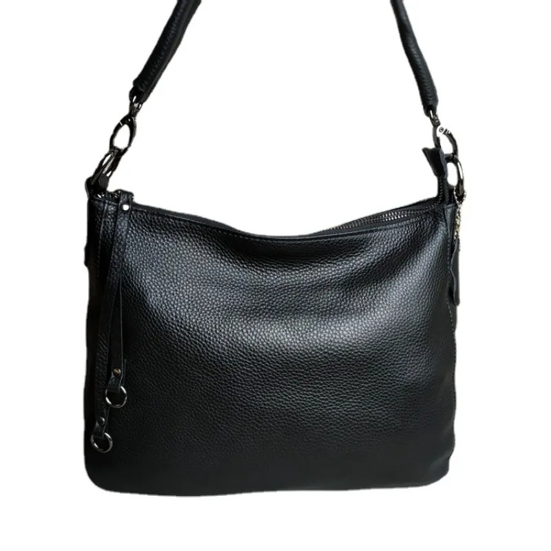 Natural Leather Women's Bag Genuine Cowhide Single Shoulder Crossbody Dual-purpose Diagonal Bag