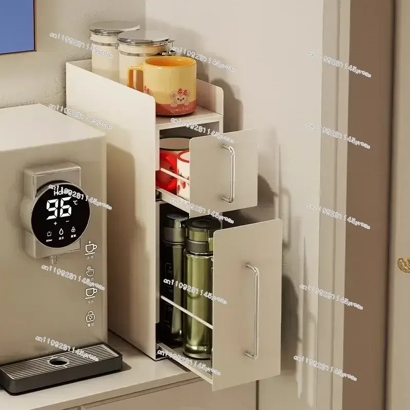 Multi Functional Kitchen Storage Cabinet Countertop Narrow Edge Seasoning Rack Multi-layer Pull-out Seasoning Storage Rack