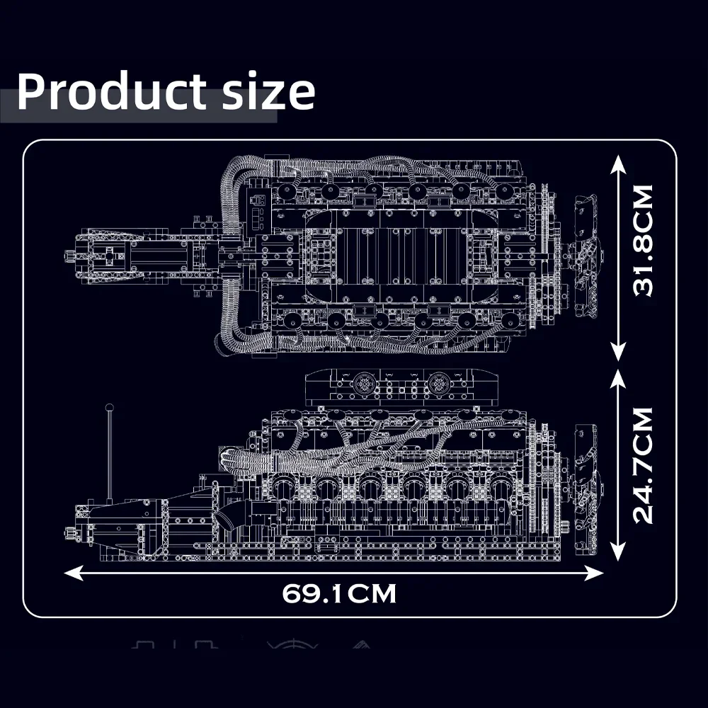 قالب الملك 10169 V12 محرك نموذج بنة عدة سيارة رياضية 3472 قطعة محرك ألغاز كتلة الجمعية اللعب هدايا عيد الميلاد