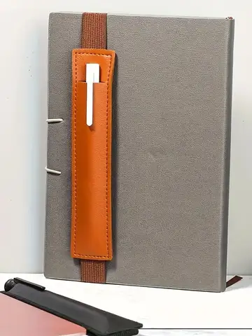 Durable Elastic Pen Holder Clip - Leather Pocket Case with Elastic Band for Laptops and Tablets - Stationery Accessories