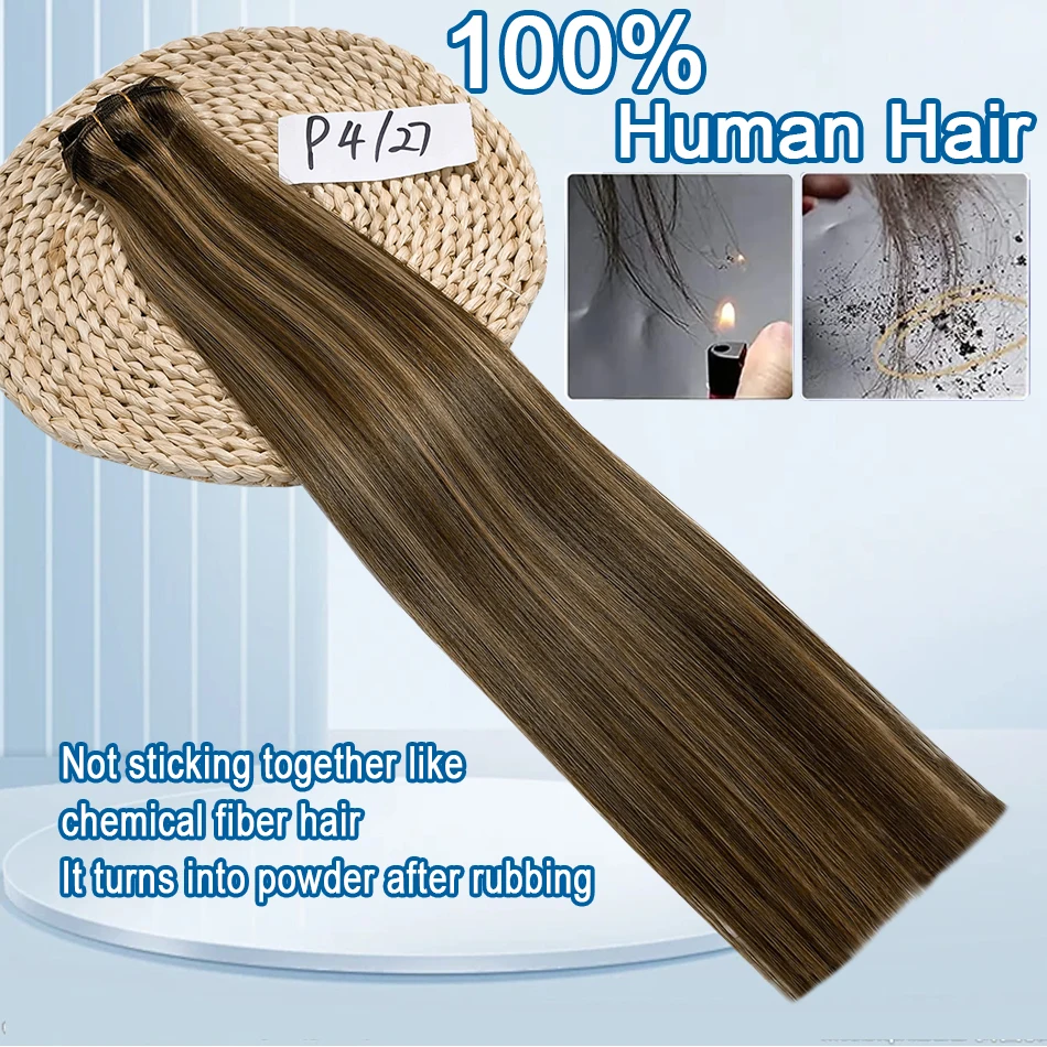 人毛クリップ式エクステ 多色展開 100g クリップ式エクステ 本物の人毛 ストレート レミーヘア 18インチ 6ピース