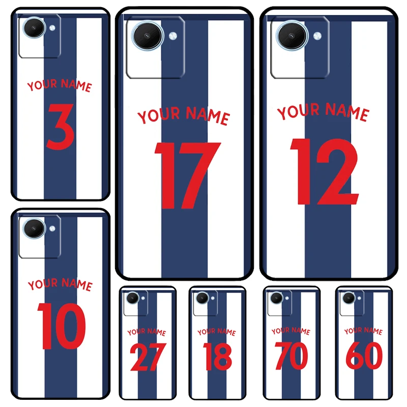 Football Number Name Personalised Case For Realme C53 C55 C35 C33 C31 C30 C25s C21Y C15 C11 GT Neo 5 3T 2T 9 10 11 Pro Plus