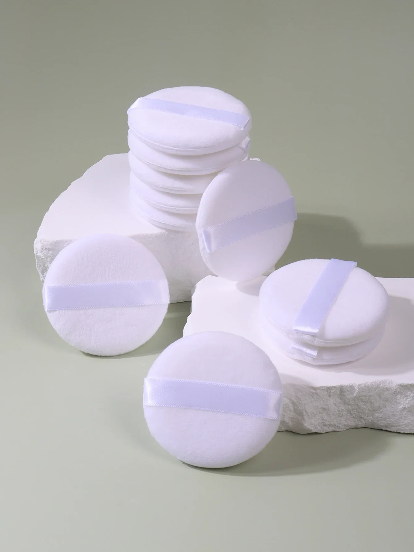 

2-5-10-20Pcs Portable and Practical High-Grade White Round Powder Puff for Base and Fixing Makeup