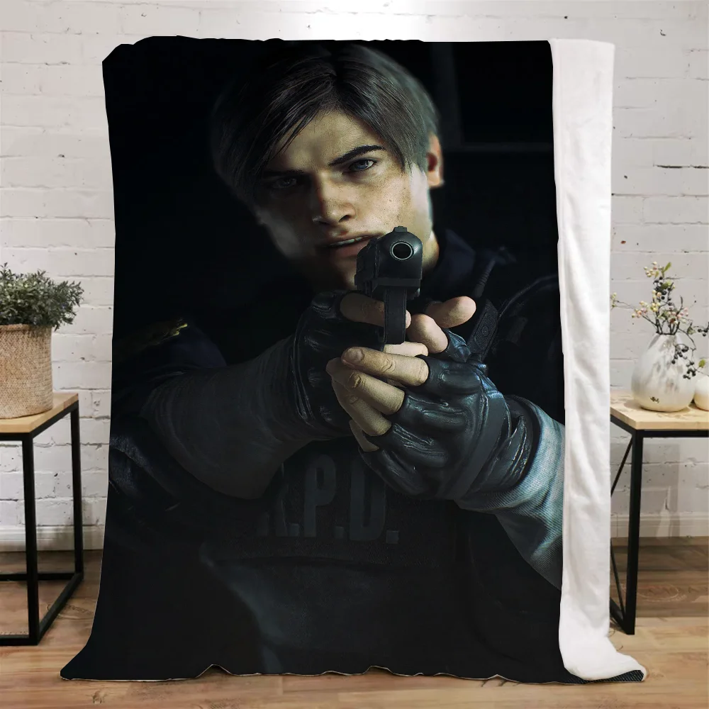 Leon Kennedy Microfiber Blanket King Size Fluffy Soft Blankets Characters Luxury Bedding Interior for Home Beach Towel Bed Throw