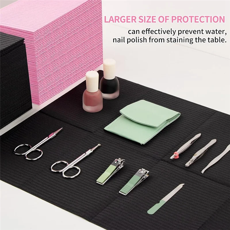 ABUI-Foldable Nail Paper Towels 125Pcs Disposable Nail Mats, Acrylic Table Practice Sheet For Nails