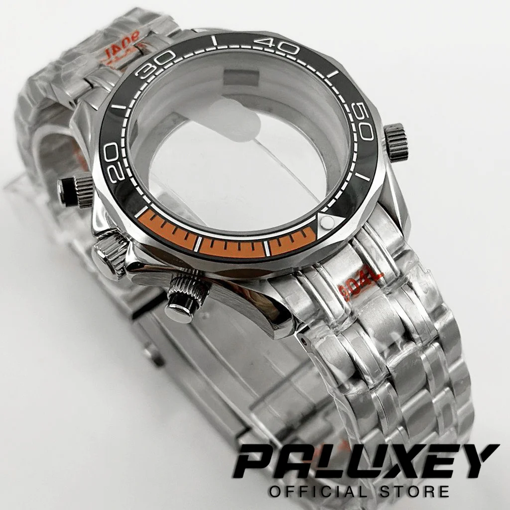 VK63 41 mm multifunktionales Quarz-Chronographen-Uhrengehäuse, Saphirglas, passend für VK63 VK64 Uhrwerk Seamaster 300 Uhrengehäuse