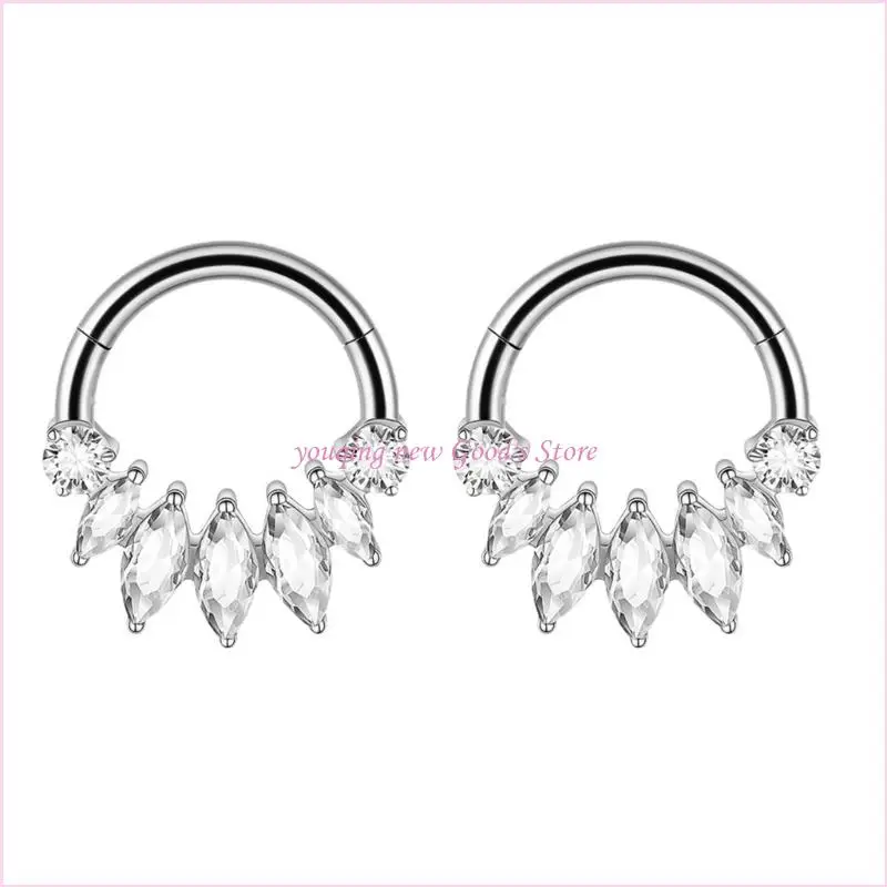 57QA Expressive Geometric Nose Rings Seamless Construction Comfortable Wear