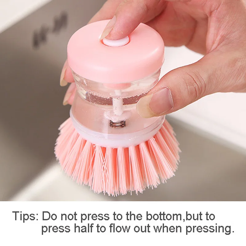 Kitchen Wash Pot Dish Brush Automatic Liquid Filling By Pressing Does Not Hurt Pan Multifunctional Cleaning Brushes