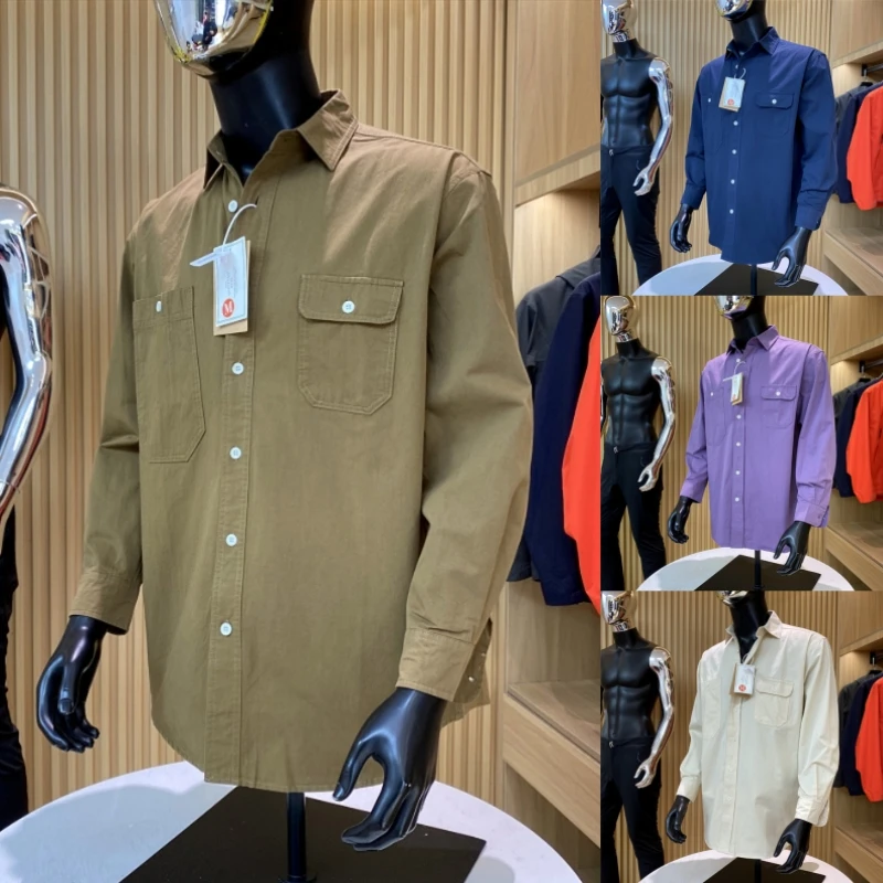 

Men's Casual Long Sve irt Spring Outdoor Leisure Turn-down Collar Workwear Soft Breathable New Arrival Trendy