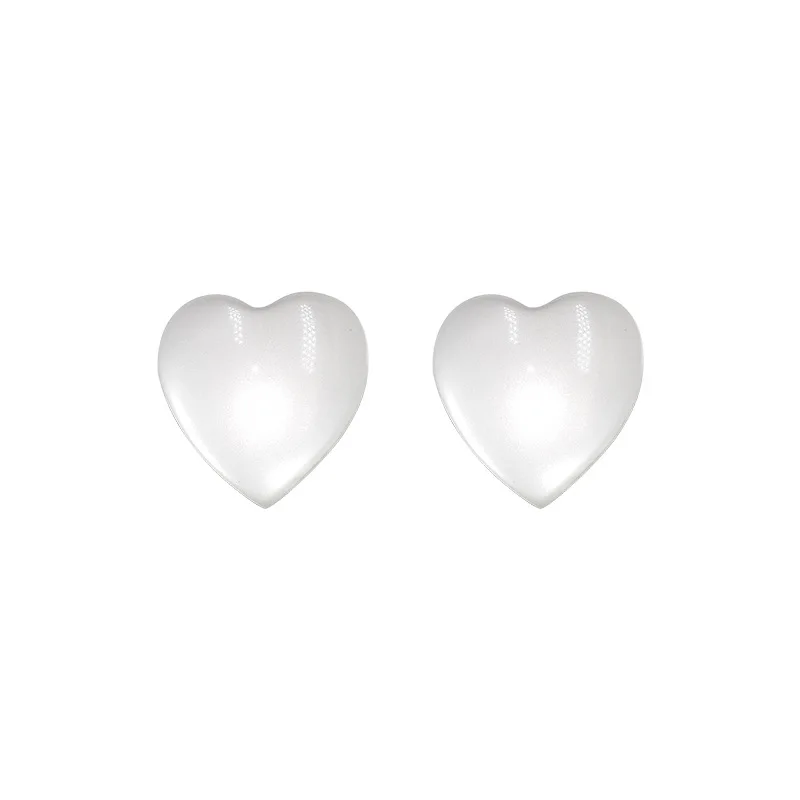 Korean Style Transparent White Love Stud Earrings for Women Sweet Fashion Acrylic Resin Peach Heart Earrings Jewelry Gift