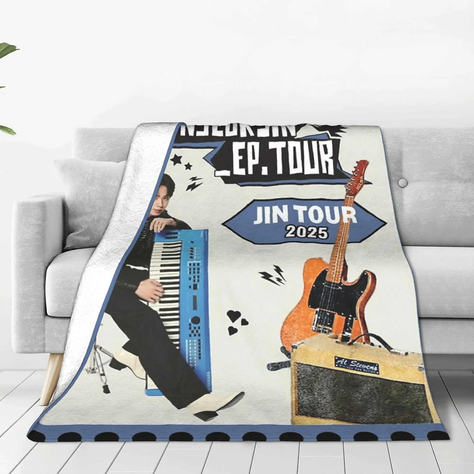 JinS Runseokjin EP Tour 2025 concert kpop Blanket Multi-size Warm Cozy Fluffy  Throw Blankets for Sofa Couch and Bed