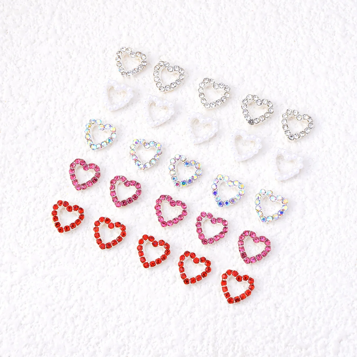 Hollow Out Peach Heart Accessories Nail Art Decorations  Alloy Nail Jewelry Valentine's Day Diamond Nail Decoration