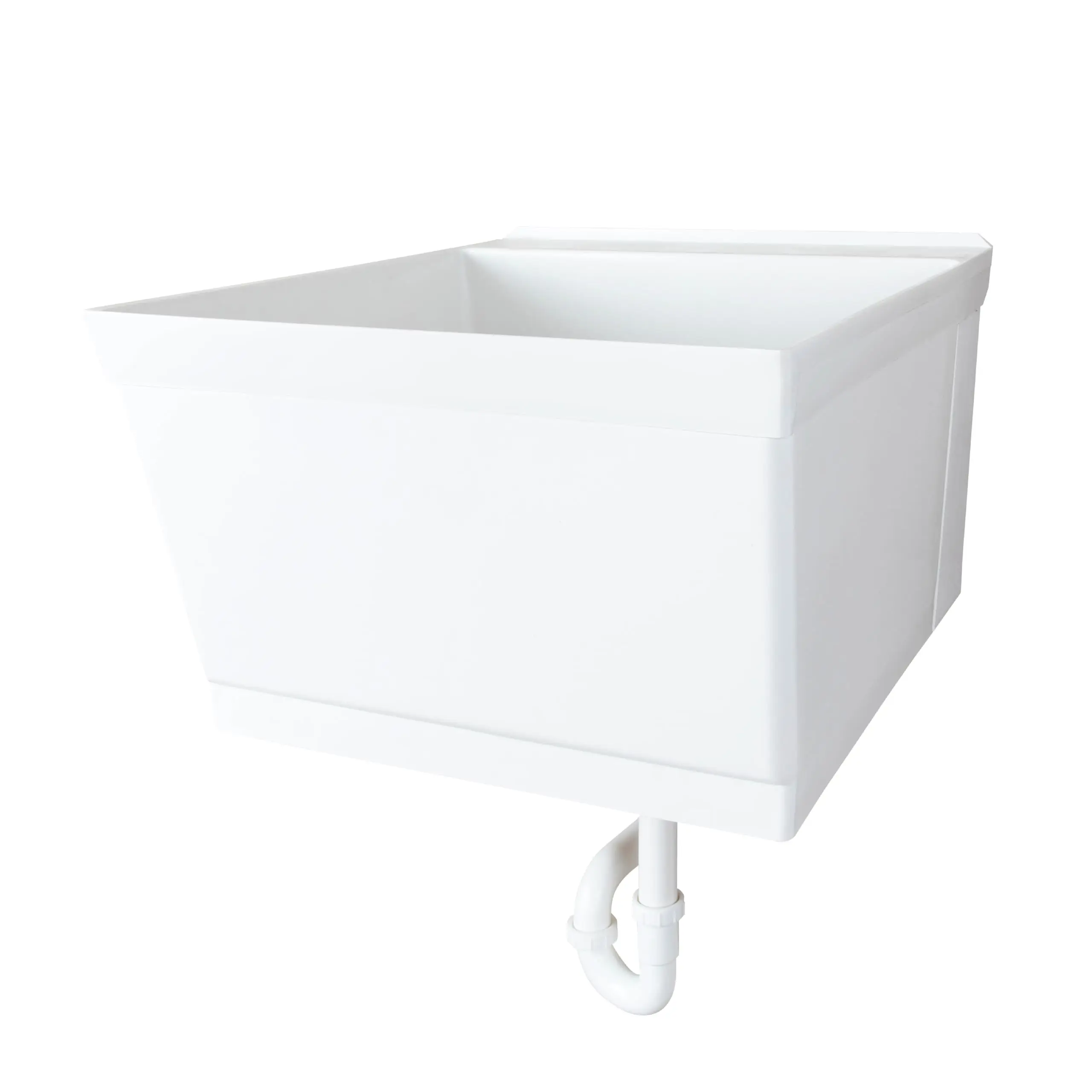 Tehila Grey Wall-Mounted Utility Sink Tub Kit, Wall-Mounted Utility Tub with Wall Bracket, Floating Utility Sink for