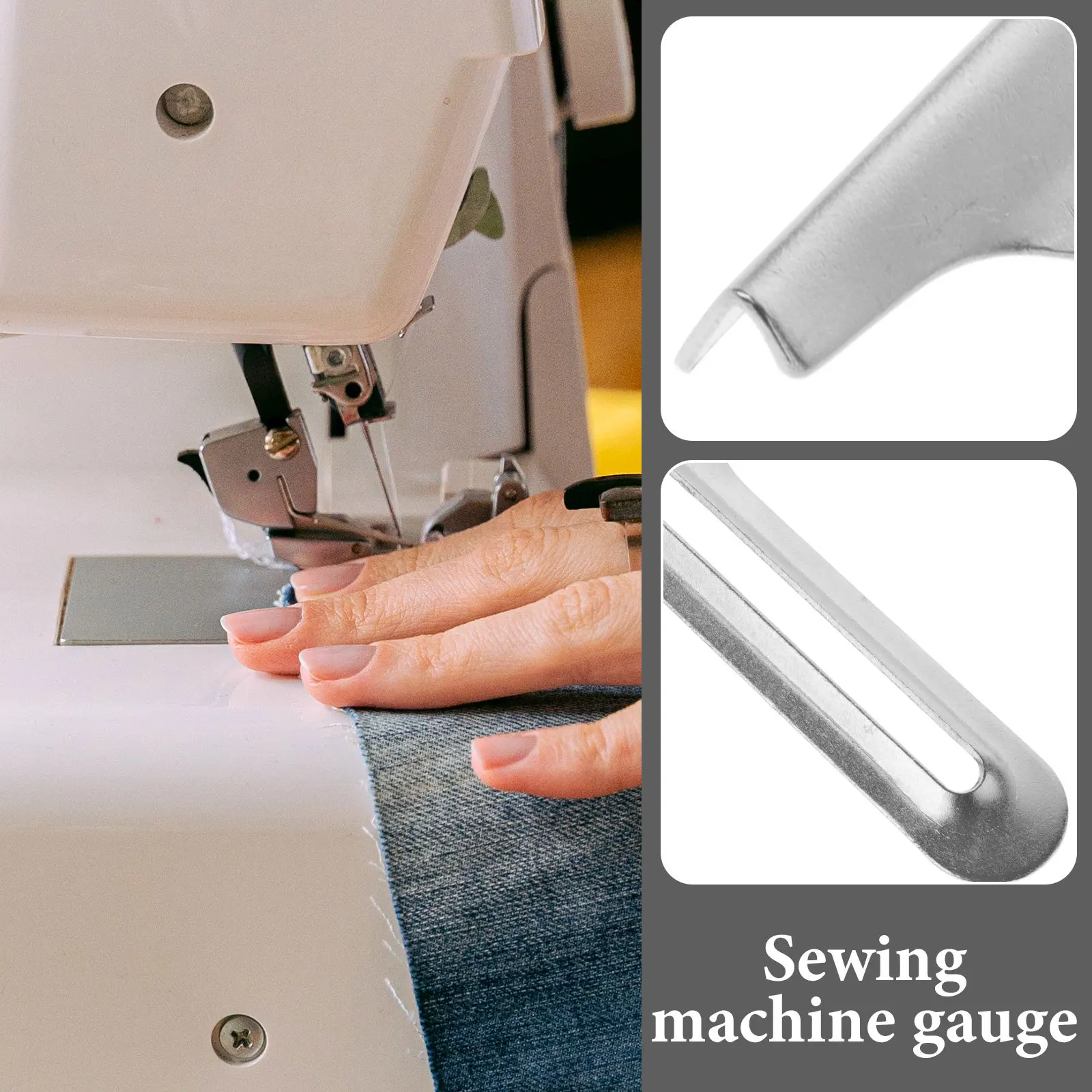 

2Pcs T-Shaped Ruler for Sewing Machine Stainless Steel Edge Guide Seam Gauge for Quilting Patchwork Straight Curved Seams