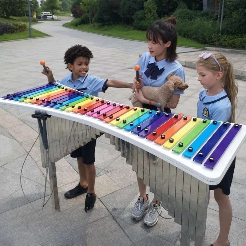 Park Square Percussion Instruments. Stainless Steel Pipes. Outdoor Percussion Instruments