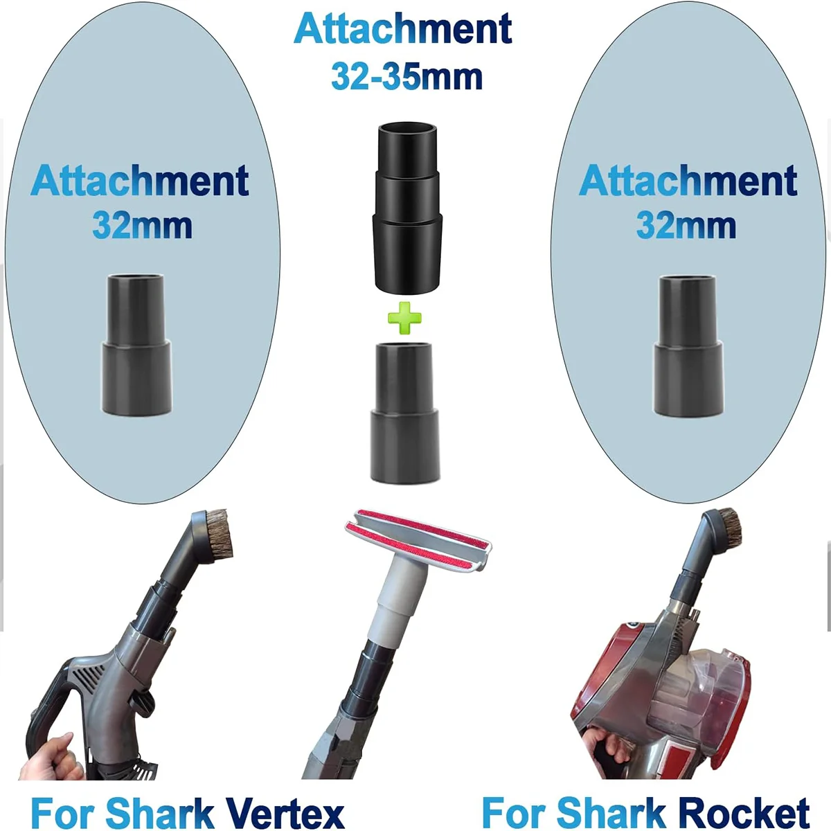 Universal Vacuum Mangueira Kit Adaptador, conversor Dry-Wet plástico, 3 estilos, 6-Piece Set, 6,35 cm a 3,81 cm, 3,25 cm a 3,89 cm