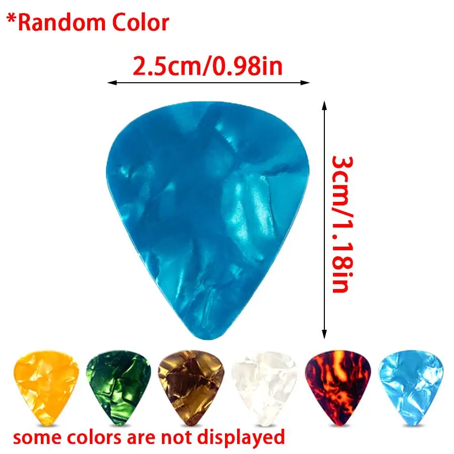 20/30/50pcs Celluloid Guitar Picks, Vibrant Instrument Plectrums, Versatile Playing Accessory for Bass Guitars, Music Player XJM