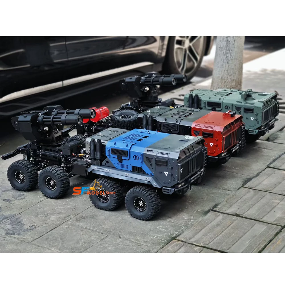 ST10X RC Truck 1/10 8x8 RC Off-Road Vehicle with Turret Metal Model RTR with Lighting and Sound System Remote Control Car Toy
