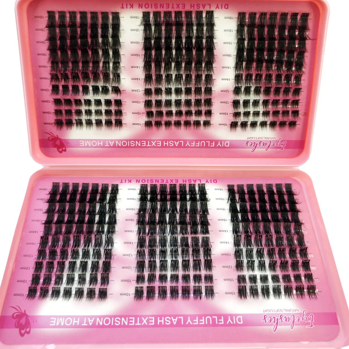 Ciglia a Ciuffi con 60 File e Punte Sottili, Estensioni Ciglia Manga Vaporose, Ciuffi Soffici Stile Fata in Visone, Ciglia Individuali