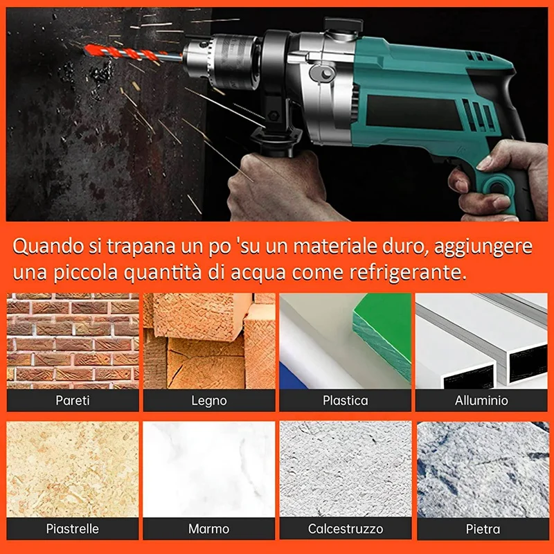 타일 드릴, 벽 드릴, 석조 드릴, 유리 드릴, 세라믹 드릴 세트, 다기능 드릴 (6mm, 6mm, 8mm, 10mm, 12mm)