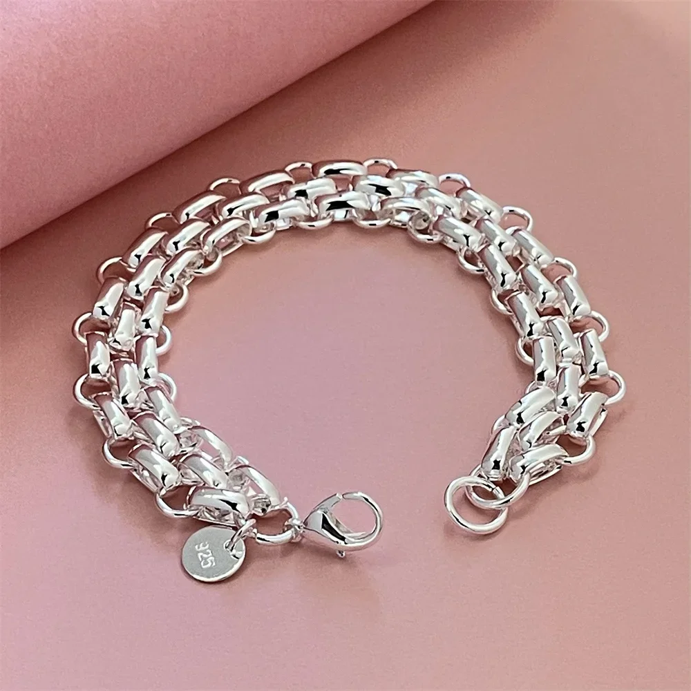 Factory direct sales fashion 925 sterling silver bracelet for women retro round pattern chain trend jewelry wedding party ladies