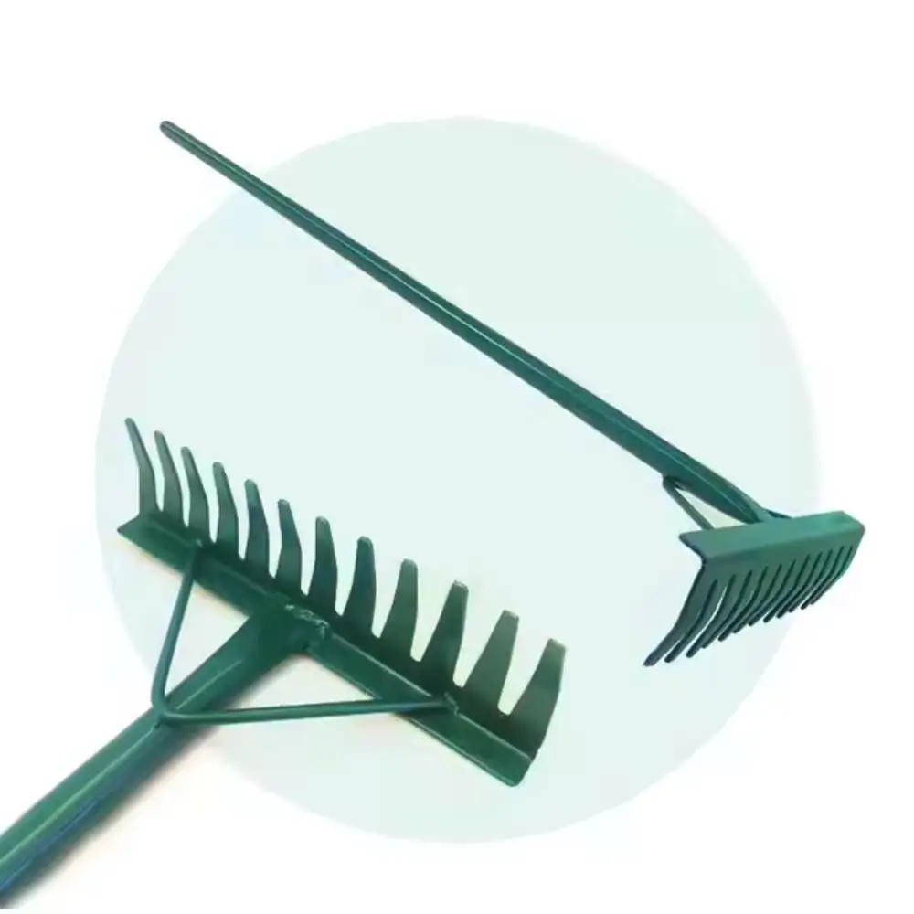 Râteau de fumier à 12 dents avec longue poignée en acier, râteau de collecte de feuilles robuste, Option bon marché disponible, offre spéciale, 2025