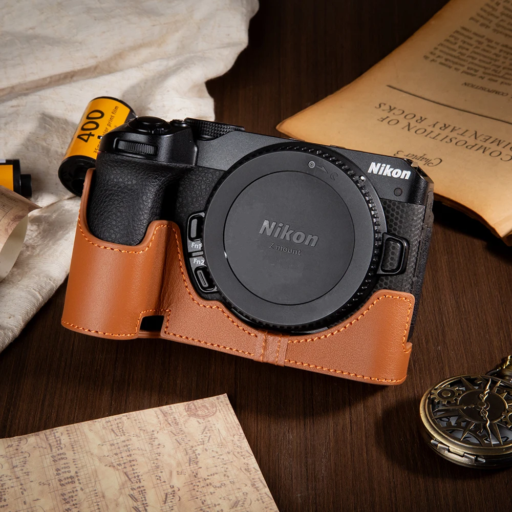 

Leather Genuine Leather Camera Half Z30 Cover Bag Case Camera Bag Protective Case For Nikon Z30 Case Photography Accessories