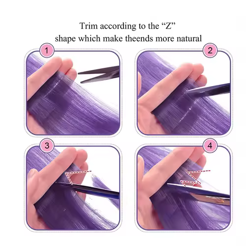 Clip in Hair Extensions Colored Party Highlights 22 inches 6pcs/pack Multi-colors Straight Hair Synthetic Hairpieces Royal Blue - Image 4