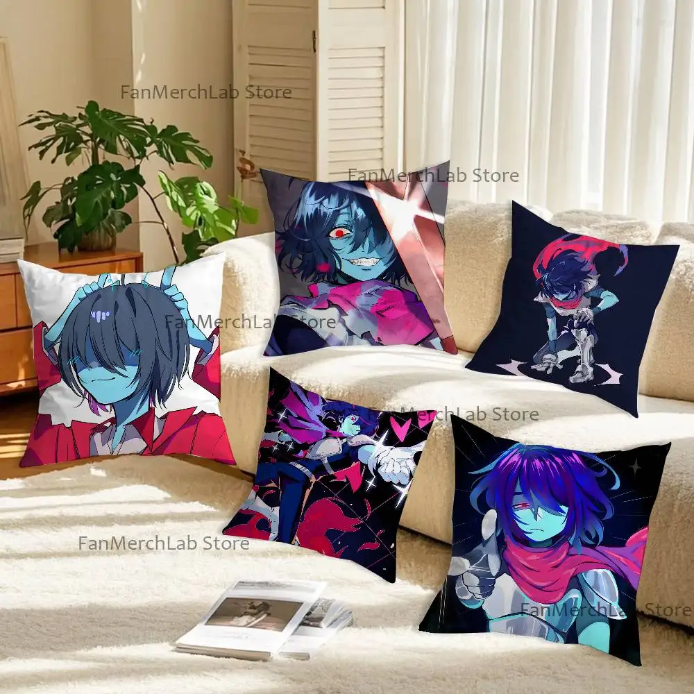 

D-DeltaruneS Kris Pillow Covers Cartoon Sofa Decorative Home Double-sided Printing Short Plush Cute Cushion Cover