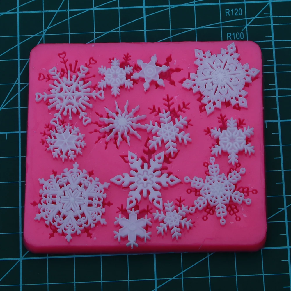 Christmas snowflake Shaped DIY chocolate fondant silicone mould confectionery accessories cupcake decoration Baking tool FT-0026