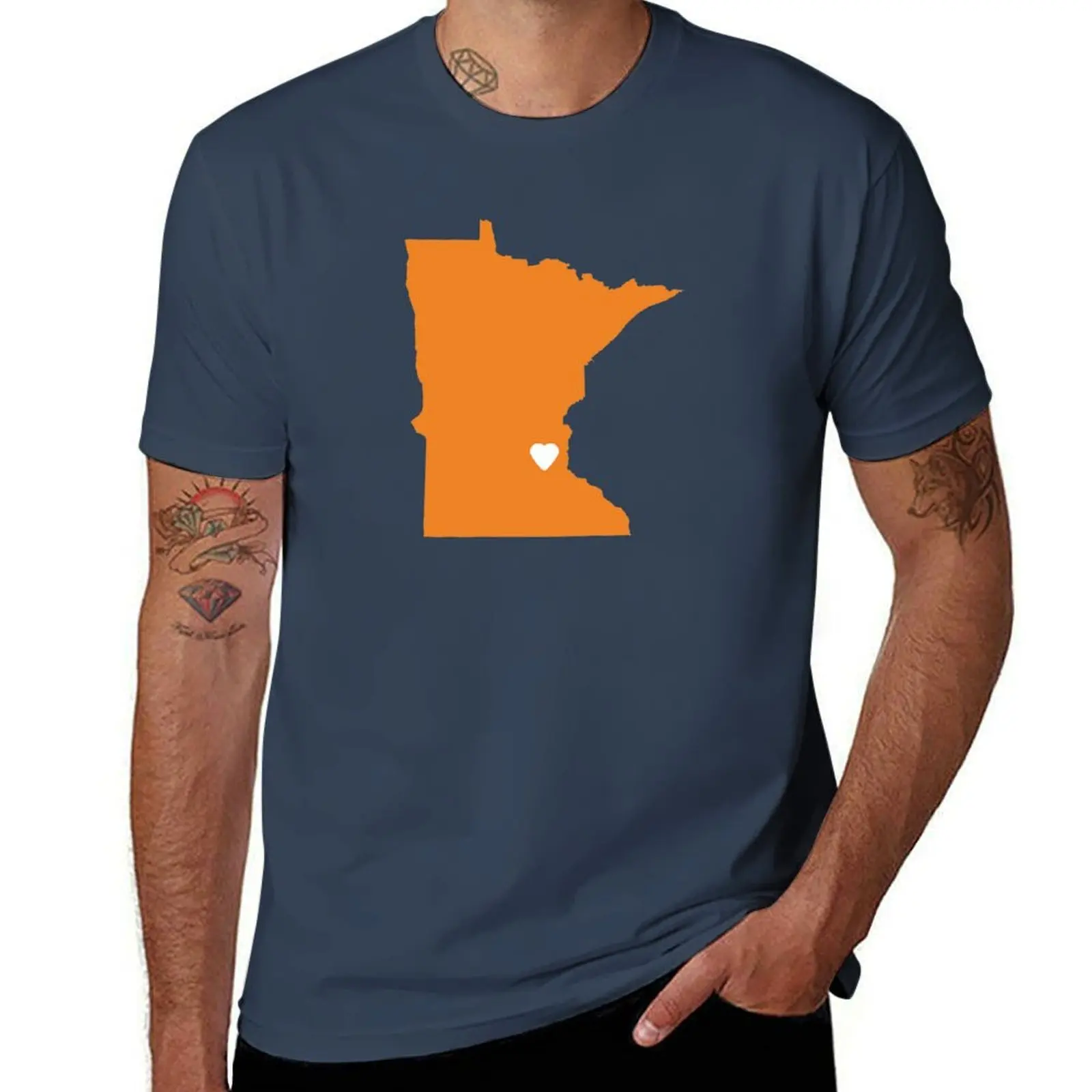 

Minnesota Love in Orange T-Shirt t shirts with prints cotton t shirts man 100% T-Shirt