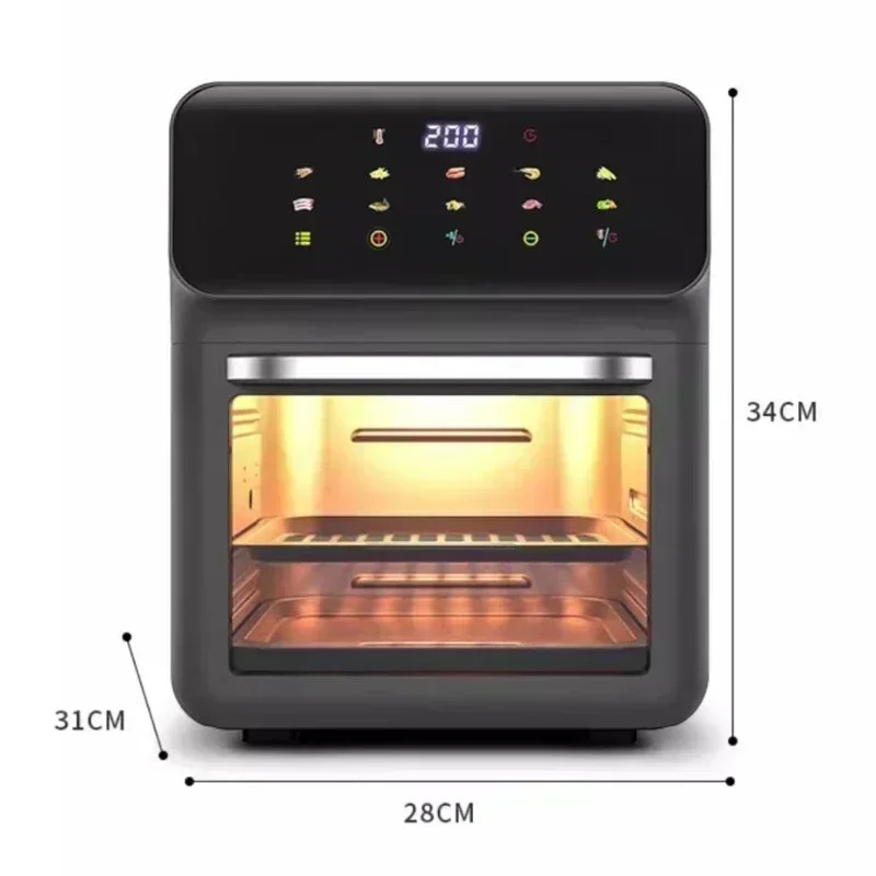 New Visual Air Fryer Oven Household 220V/110V 15L Large Capacity Kitchen Appliance Freidora Sin Aceite 15 Litros