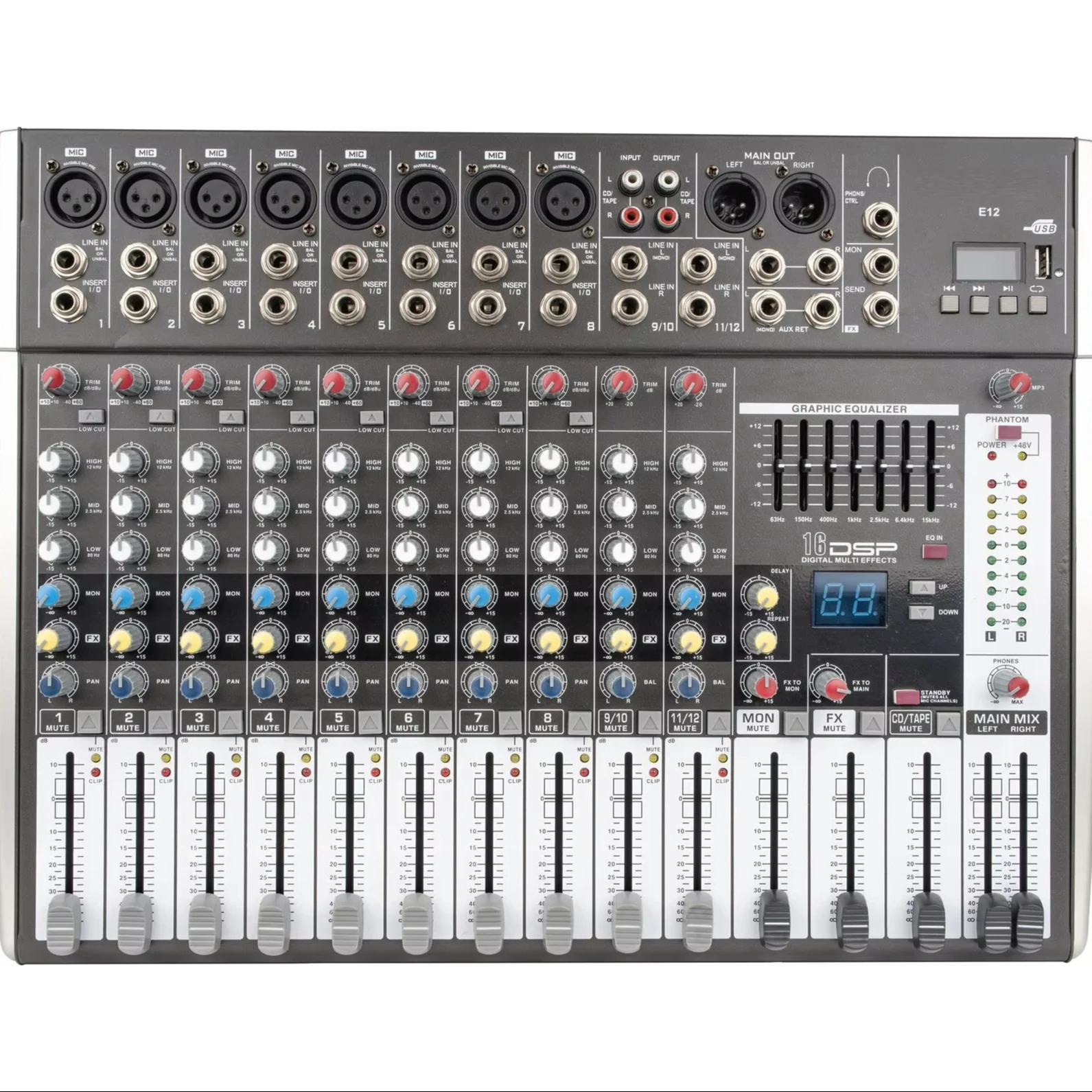 Consola de mezcla de audio profesional de 8/12 /6 CANALES, accesorios para el hogar, sistema de consola, procesador de mezclador digital