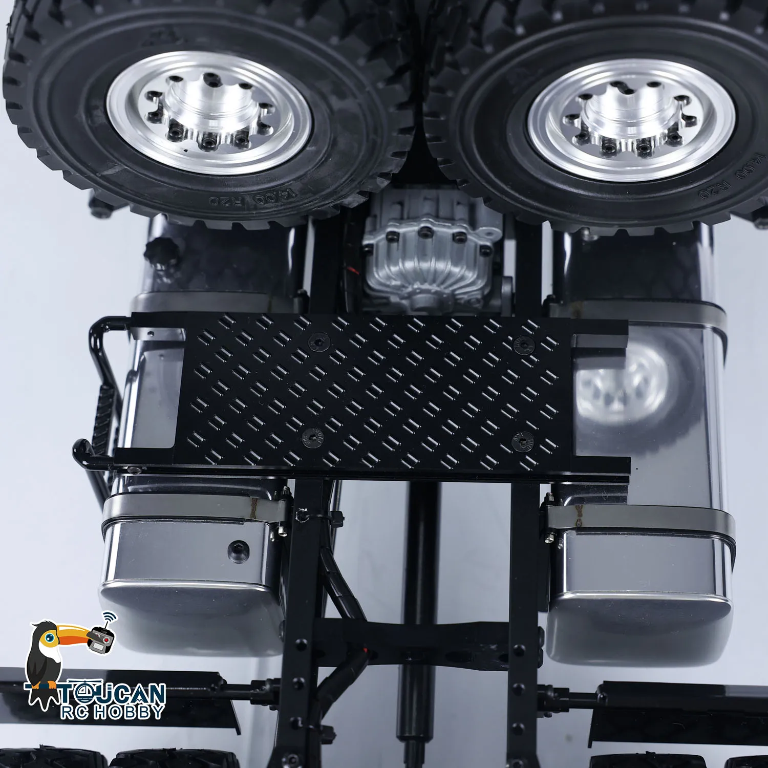 US Stock JDModel 1/14 Scale RTR RC Off-road Tractor Truck 6x6 Remote Control Car with Differential Axles Light Sound Set Model